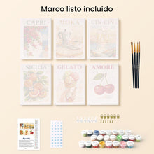 Cargar imagen en el visor de la galería, Mini Pintar por números 15x20cm (6 piezas) - Dolce Italia