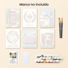 Cargar imagen en el visor de la galería, Mini Pintar por números 15x20cm (6 piezas) - Encanto Británico