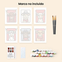 Cargar imagen en el visor de la galería, Mini Pintar por números 15x20cm (6 piezas) - Equipo Muu