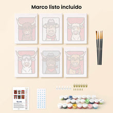 Cargar imagen en el visor de la galería, Mini Pintar por números 15x20cm (6 piezas) - Equipo Muu