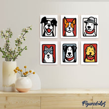 Cargar imagen en el visor de la galería, Mini Pintar por números 15x20cm (6 piezas) - Amigos con Bandana 1