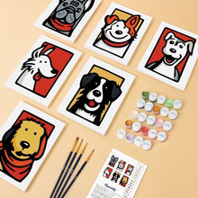 Cargar imagen en el visor de la galería, Mini Pintar por números 15x20cm (6 piezas) - Amigos con Bandana 2