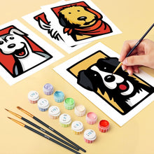 Cargar imagen en el visor de la galería, Mini Pintar por números 15x20cm (6 piezas) - Amigos con Bandana 2