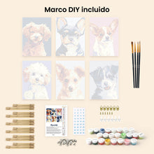 Cargar imagen en el visor de la galería, Mini Pintar por números 15x20cm (6 piezas) - Retratos Modernos de Perros 2