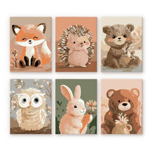 Cargar imagen en el visor de la galería, Mini Pintar por números 15x20cm (6 piezas) - Retratos del Bosque 2 Figured'Art