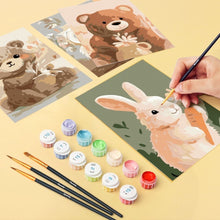 Cargar imagen en el visor de la galería, Mini Pintar por números 15x20cm (6 piezas) - Retratos del Bosque 2