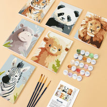 Cargar imagen en el visor de la galería, Mini Pintar por números 15x20cm (6 piezas) - Retratos de Fauna Salvaje 1