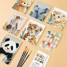 Cargar imagen en el visor de la galería, Mini Pintar por números 15x20cm (6 piezas) - Retratos de Fauna Salvaje 3