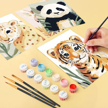 Cargar imagen en el visor de la galería, Mini Pintar por números 15x20cm (6 piezas) - Retratos de Fauna Salvaje 3