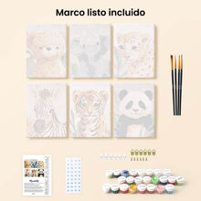 Cargar imagen en el visor de la galería, Mini Pintar por números 15x20cm (6 piezas) - Retratos de Fauna Salvaje 3