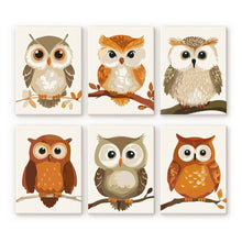 Cargar imagen en el visor de la galería, Mini Pintar por números 15x20cm (6 piezas) - Guardianes del Bosque Figured'Art