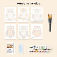 Cargar imagen en el visor de la galería, Mini Pintar por números 15x20cm (6 piezas) - Guardianes del Bosque