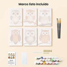 Cargar imagen en el visor de la galería, Mini Pintar por números 15x20cm (6 piezas) - Guardianes del Bosque