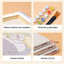 Cargar imagen en el visor de la galería, Mini Pintar por números 15x20cm (6 piezas) - Plumas Tropicales