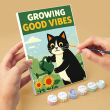 Cargar imagen en el visor de la galería, Mini Pintar por números 15x20cm (6 piezas) - Buenos Momentos con Gatos