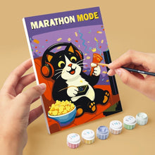 Cargar imagen en el visor de la galería, Mini Pintar por números 15x20cm (6 piezas) - Momentos Felices con Gatos