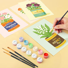 Cargar imagen en el visor de la galería, Mini Pintar por números 15x20cm (6 piezas) - Despensa Floreciente