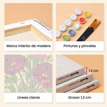 Cargar imagen en el visor de la galería, Mini Pintar por números 15x20cm (6 piezas) - Despensa Floreciente
