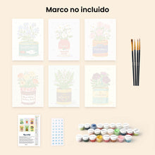 Cargar imagen en el visor de la galería, Mini Pintar por números 15x20cm (6 piezas) - Despensa Floreciente
