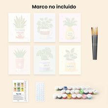 Cargar imagen en el visor de la galería, Mini Pintar por números 15x20cm (6 piezas) - Macetas Diarias