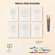Cargar imagen en el visor de la galería, Mini Pintar por números 15x20cm (6 piezas) - Macetas Diarias