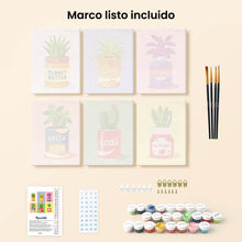 Cargar imagen en el visor de la galería, Mini Pintar por números 15x20cm (6 piezas) - Jardín en Frascos