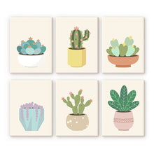 Cargar imagen en el visor de la galería, Mini Pintar por números 15x20cm (6 piezas) - Colección de Cactus Tiernos 2 Figured'Art
