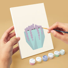 Cargar imagen en el visor de la galería, Mini Pintar por números 15x20cm (6 piezas) - Colección de Cactus Tiernos 2