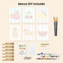 Cargar imagen en el visor de la galería, Mini Pintar por números 15x20cm (6 piezas) - Set de Frutas Soleadas
