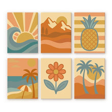 Cargar imagen en el visor de la galería, Mini Pintar por números 15x20cm (6 piezas) - Vibras Retro de Verano Figured'Art