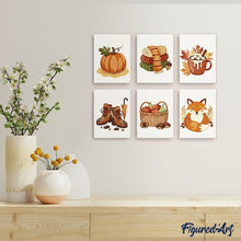 Cargar imagen en el visor de la galería, Mini Pintar por números 15x20cm (6 piezas) - Hygge de Otoño