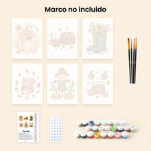 Cargar imagen en el visor de la galería, Mini Pintar por números 15x20cm (6 piezas) - Cosecha de Otoño