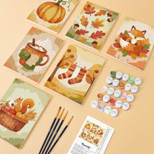 Cargar imagen en el visor de la galería, Mini Pintar por números 15x20cm (6 piezas) - Otoño en el Bosque