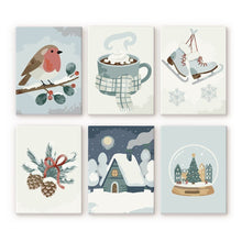 Cargar imagen en el visor de la galería, Mini Pintar por números 15x20cm (6 piezas) - Hygge de Invierno Figured'Art
