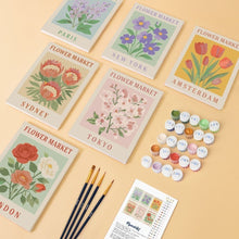 Cargar imagen en el visor de la galería, Mini Pintar por números 15x20cm (6 piezas) - Mercado de Flores 2