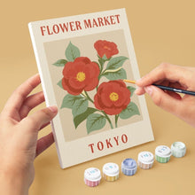 Cargar imagen en el visor de la galería, Mini Pintar por números 15x20cm (6 piezas) - Mercado de Flores 2