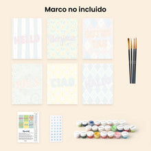 Cargar imagen en el visor de la galería, Mini Pintar por números 15x20cm (6 piezas) - Hola Mundo 2
