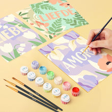 Cargar imagen en el visor de la galería, Mini Pintar por números 15x20cm (6 piezas) - Amor Floral 1