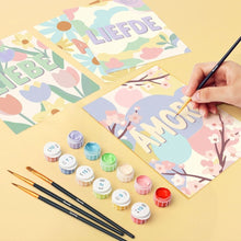 Cargar imagen en el visor de la galería, Mini Pintar por números 15x20cm (6 piezas) - Amor Floral 2
