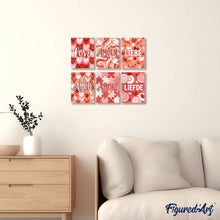 Cargar imagen en el visor de la galería, Mini Pintar por números 15x20cm (6 piezas) - Corazones Dulces