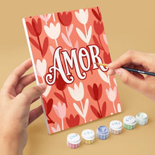 Cargar imagen en el visor de la galería, Mini Pintar por números 15x20cm (6 piezas) - Corazones Dulces