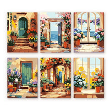 Cargar imagen en el visor de la galería, Mini Pintar por números 15x20cm (6 piezas) - Puertas Florecidas Figured'Art