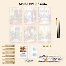 Cargar imagen en el visor de la galería, Mini Pintar por números 15x20cm (6 piezas) - Puertas Florecidas