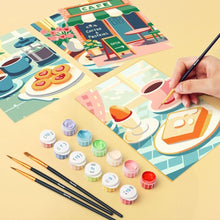 Cargar imagen en el visor de la galería, Mini Pintar por números 15x20cm (6 piezas) - Delicias de Café