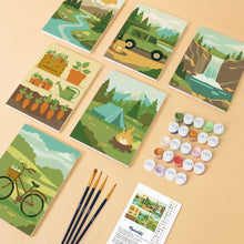 Cargar imagen en el visor de la galería, Mini Pintar por números 15x20cm (6 piezas) - Escape Natural