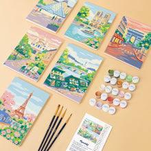 Cargar imagen en el visor de la galería, Mini Pintar por números 15x20cm (6 piezas) - Sueños Parisinos