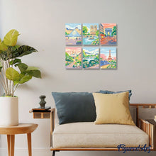 Cargar imagen en el visor de la galería, Mini Pintar por números 15x20cm (6 piezas) - Sueños Parisinos