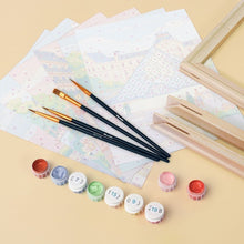Cargar imagen en el visor de la galería, Mini Pintar por números 15x20cm (6 piezas) - Sueños Parisinos