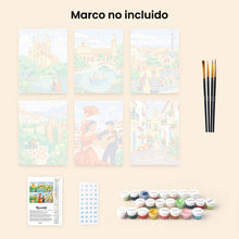 Cargar imagen en el visor de la galería, Mini Pintar por números 15x20cm (6 piezas) - Monumentos Europeos