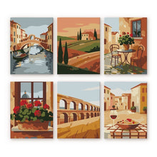 Cargar imagen en el visor de la galería, Mini Pintar por números 15x20cm (6 piezas) - Campo Italiano Figured'Art
